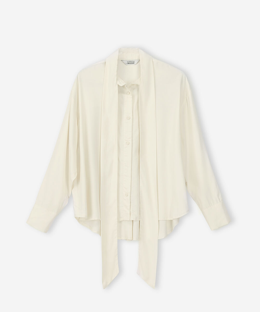 Women's Western Wear Beige Shirt With Knot Detail
