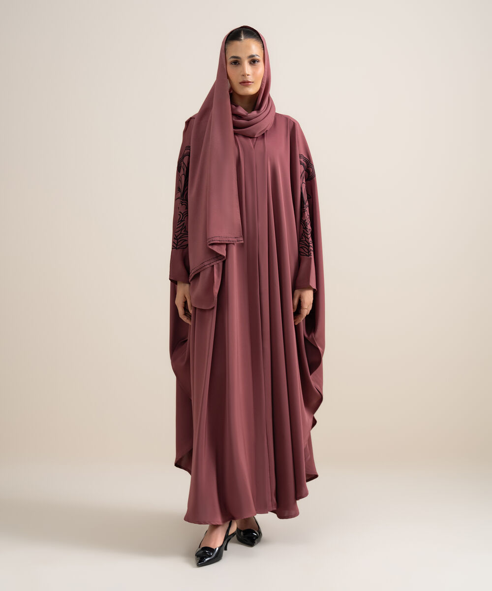 Women's Magenta Kaftan Abaya Set