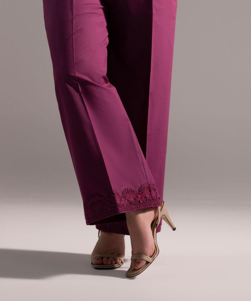 Women's RTW Cambric Solid Purple Culottes