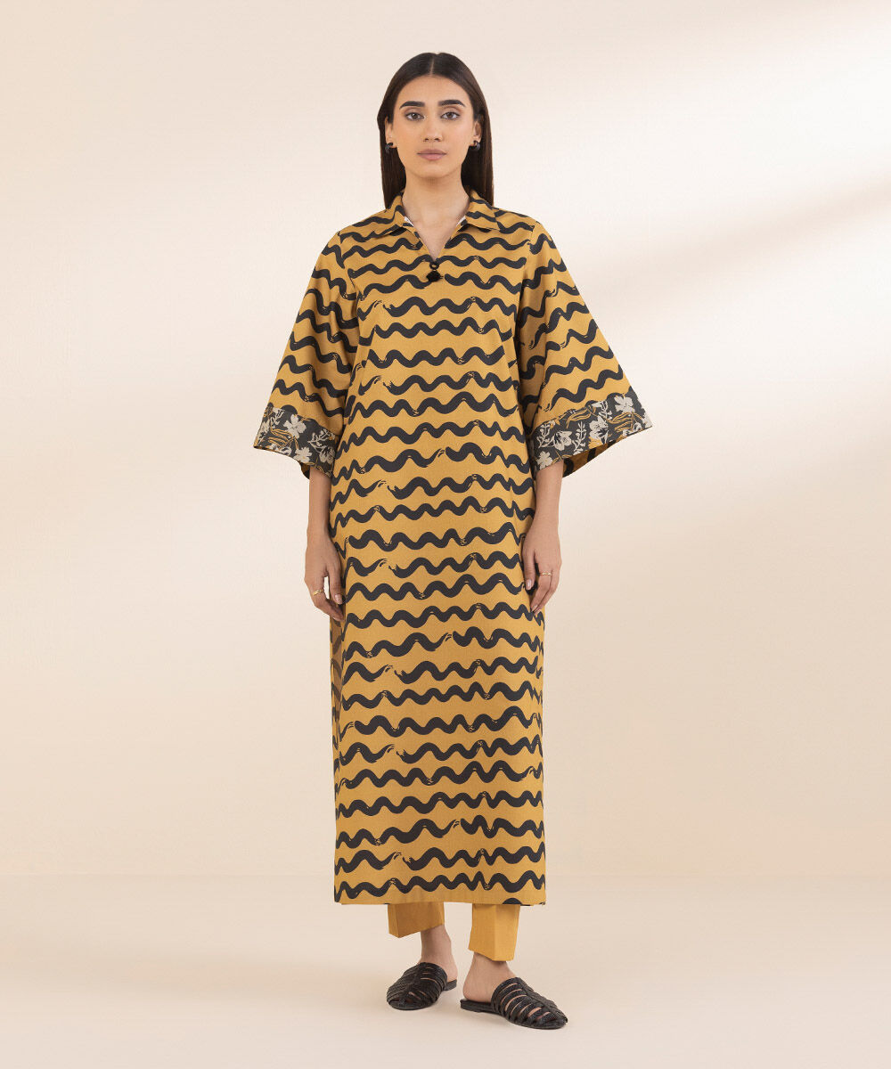 Women's Unstitched Cotton Printed Multi Shirt