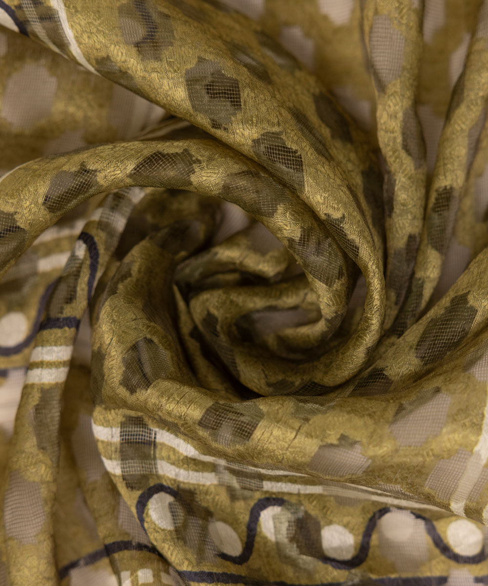 Brochea Jacquard Green Printed Dupatta