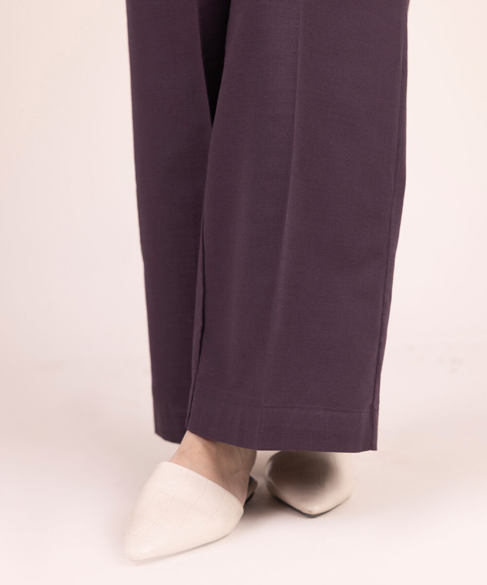 Women's RTW Khaddar Solid Brown Culottes