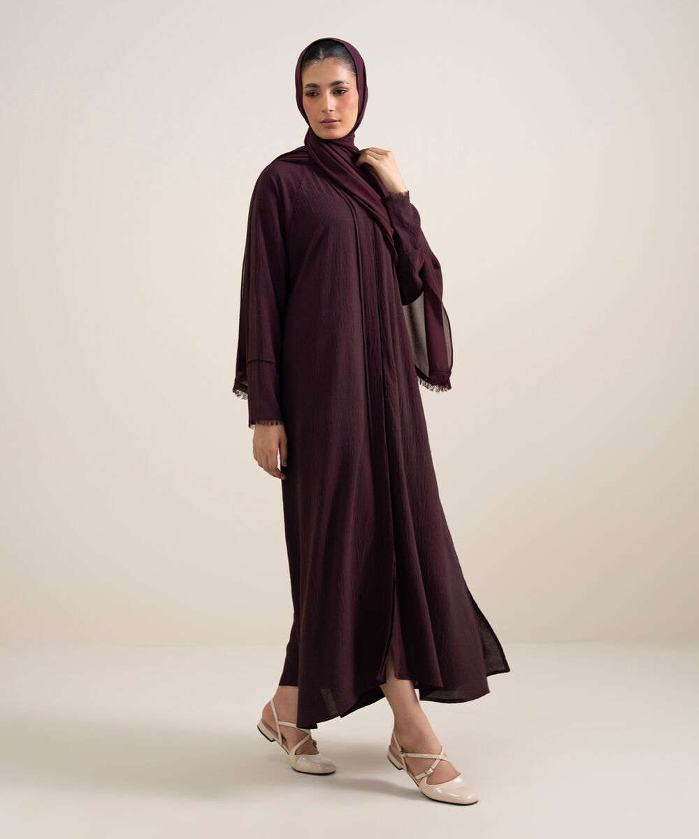 Women's Purple Raglan Abaya Set