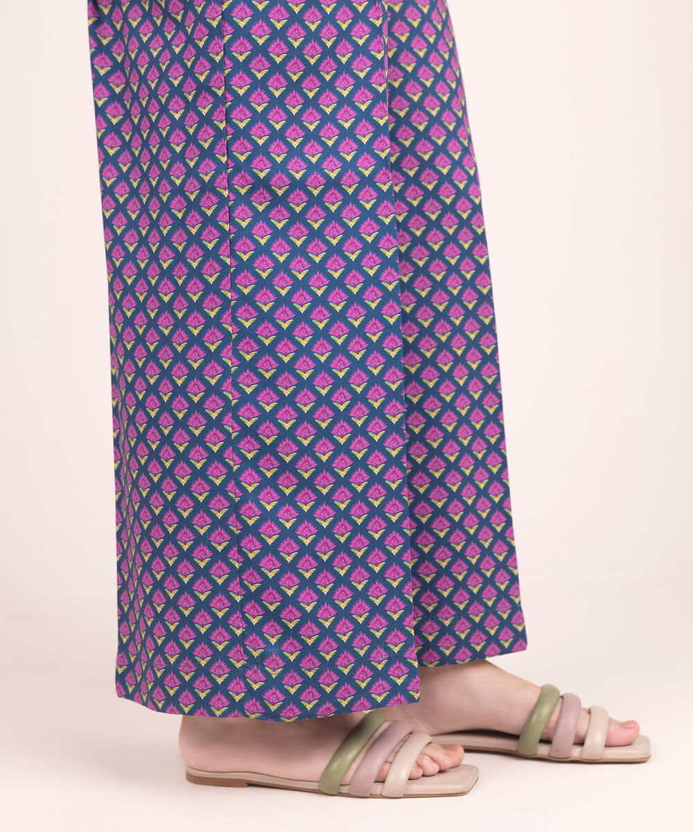 Women's RTW Arabic Dobby Printed Teal Culottes