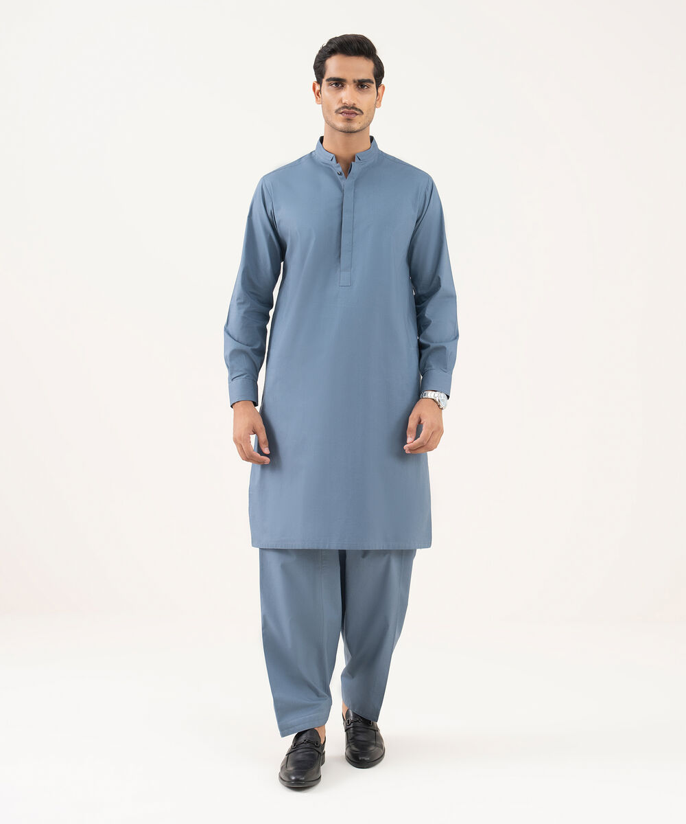 Men's 100% Cotton Plain Grey Kurta Shalwar