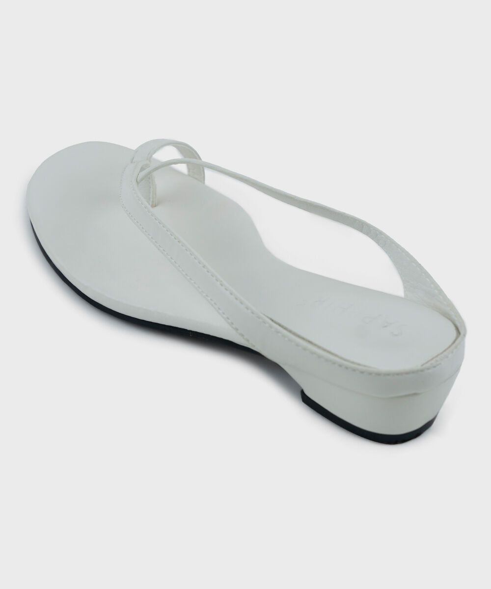 Women's White Kitten Heel Sandal
