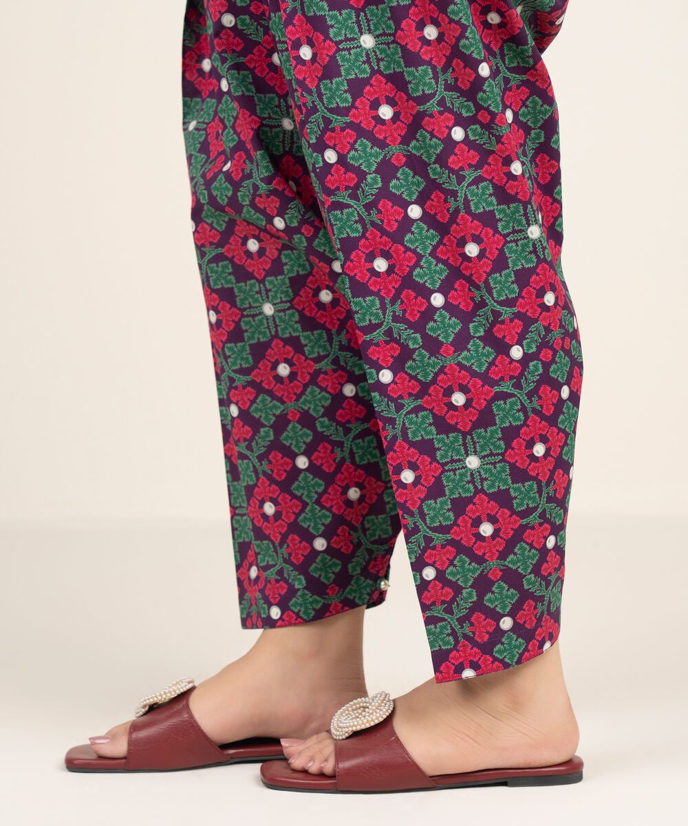 Women's RTW Cambric Solid Purple Shalwar