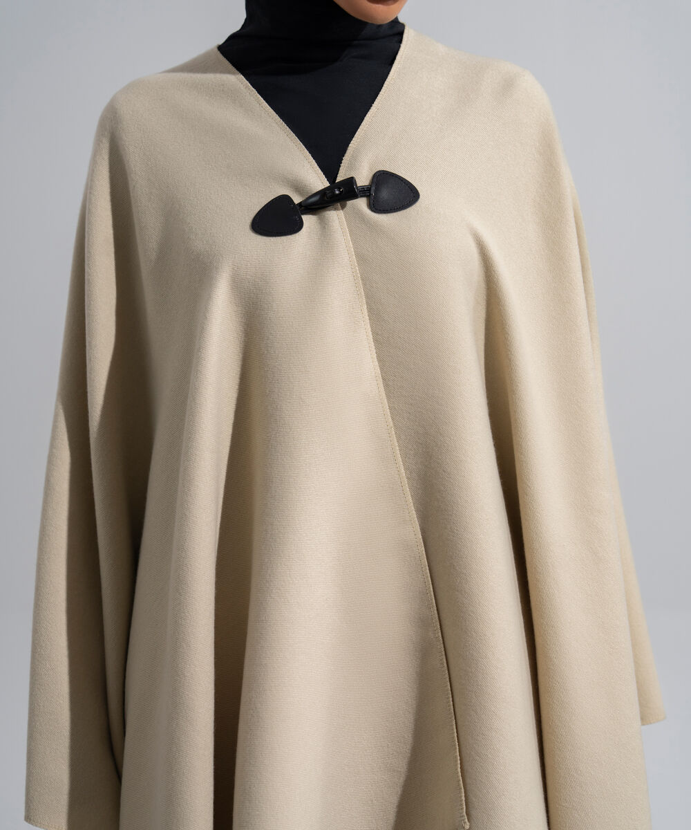 Women's Western Wear Beige Polyester Solid Woolen Scarf