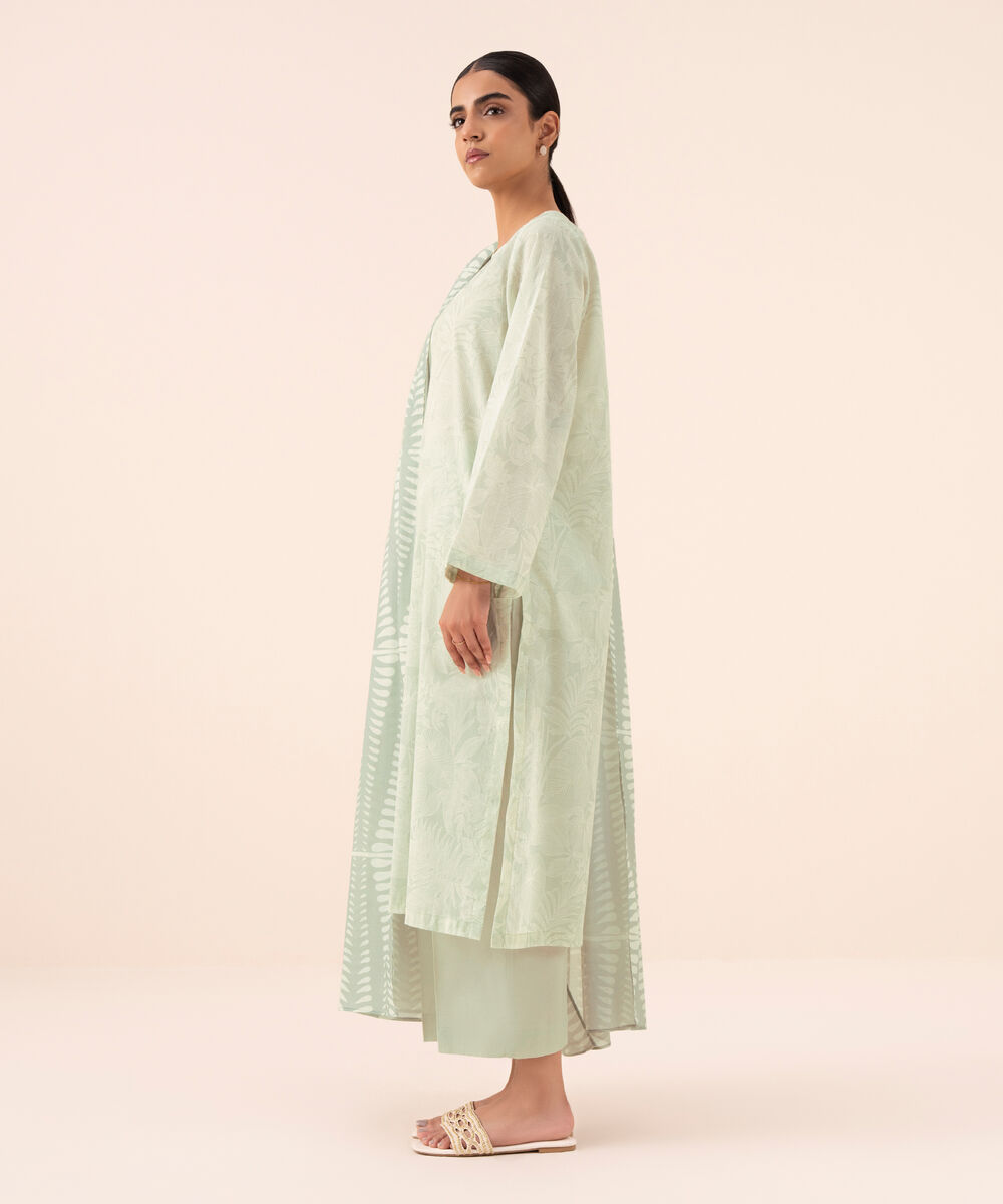 Women's Unstitched Cotton Printed Multi Three Piece Suit