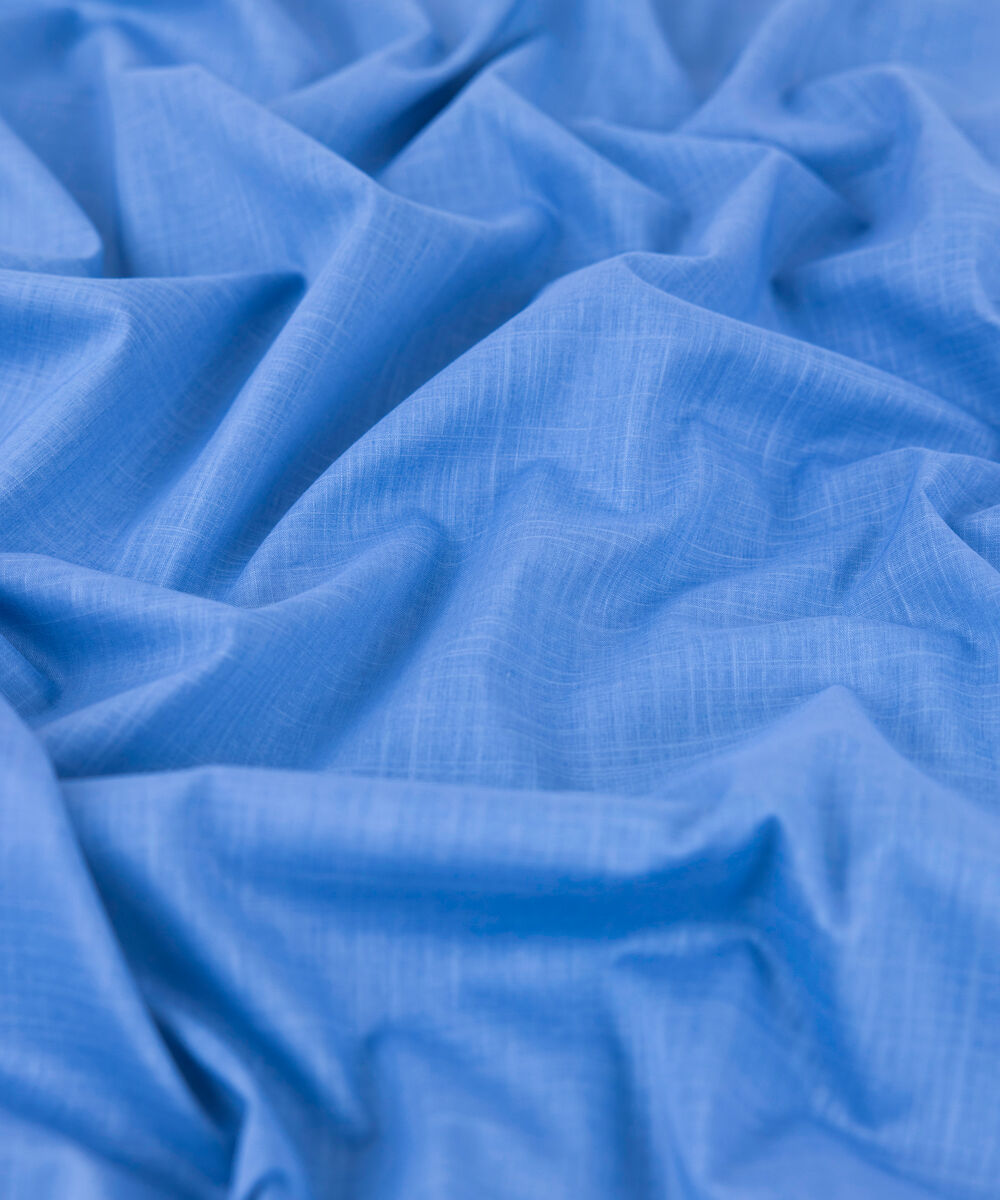 Men's Unstitched 2-Piece Premium Slub Cotton Medium Blue Suit