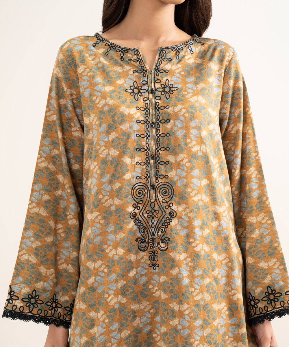 Women's RTW Lawn Embroidered Multi A-Line Shirt