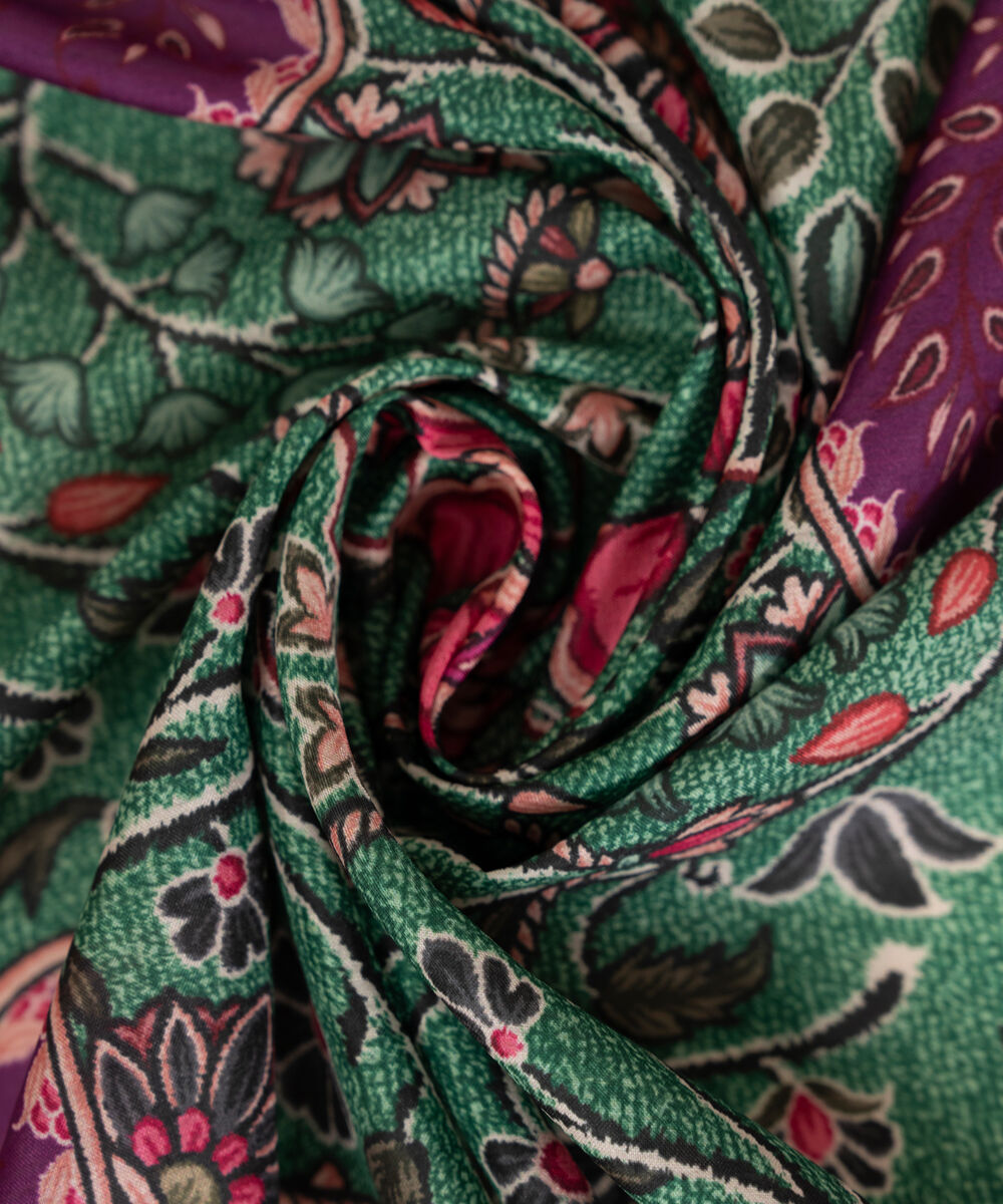 Tussar Silk Printed Purple Dupatta