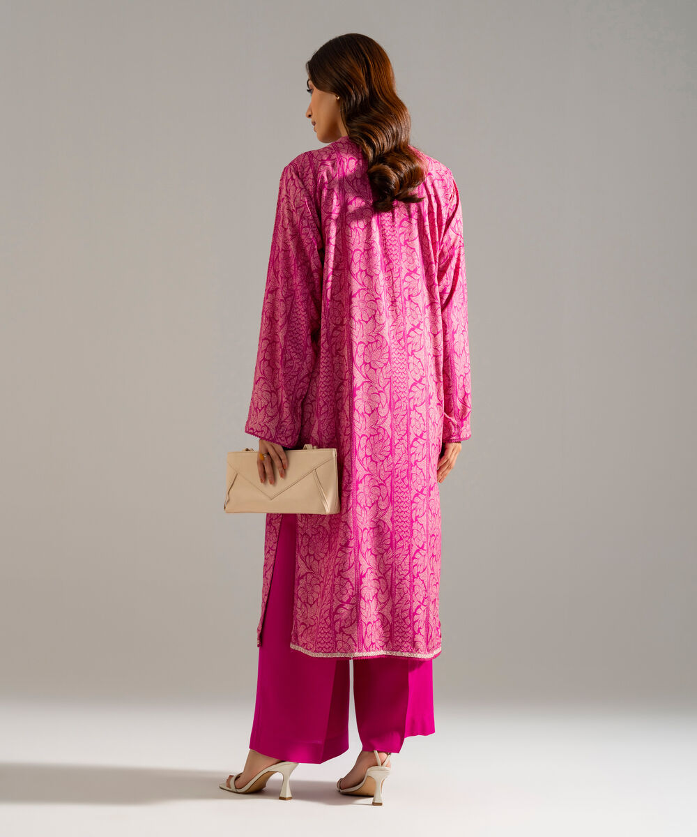 Women's RTW Arabic Lawn Embroidered Pink 2 Piece Suit