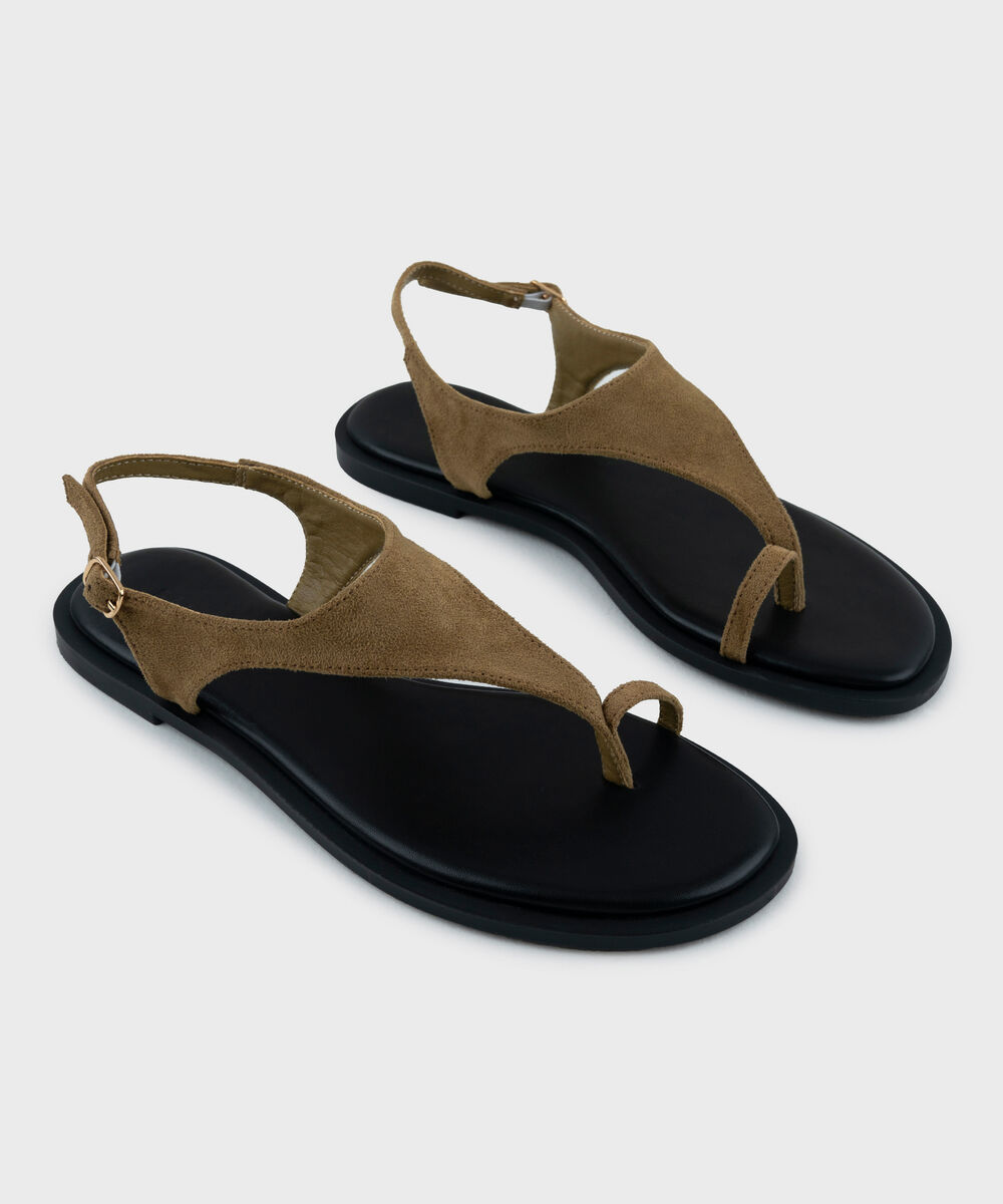 Women's Camel Brown Flat Sandal