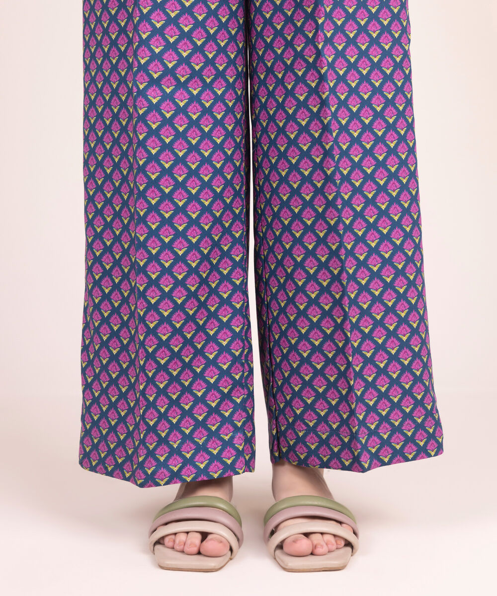 Women's RTW Arabic Dobby Printed Teal Culottes