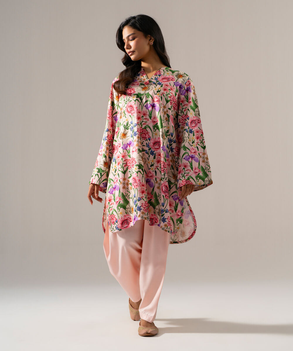 Women's RTW Viscose Marina Printed Pink 2 Piece Suit