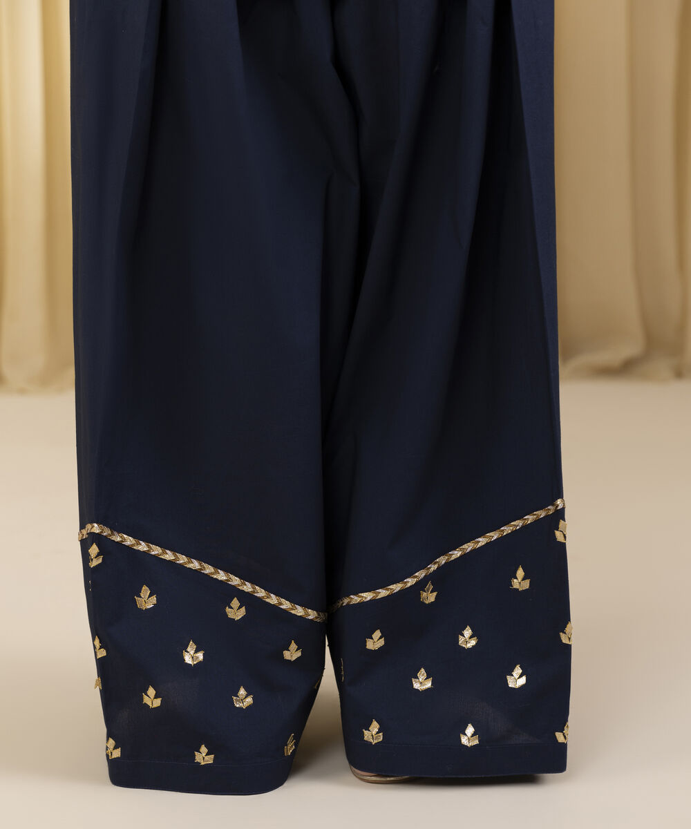 Unstitched Women's Blue Dobby 3 Piece Suit