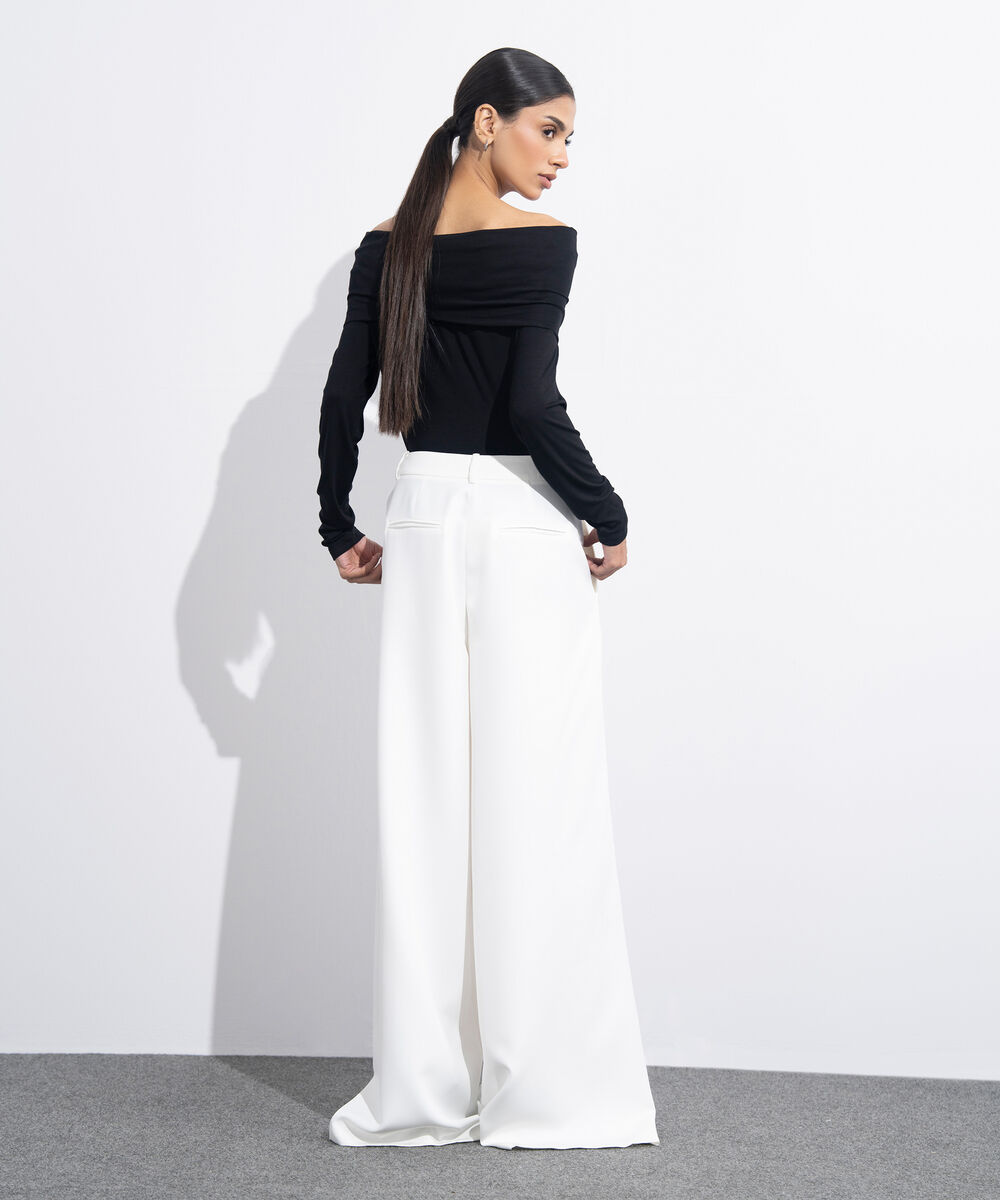 Women's Western Wear Black Gathered Off-Shoulder Top