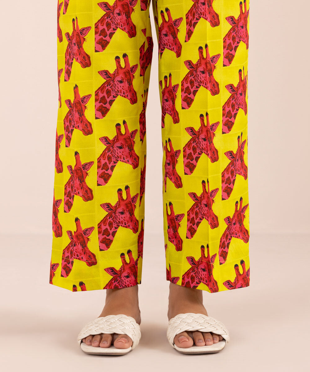 Women's Pret Cambric Multi Printed Straight Pants