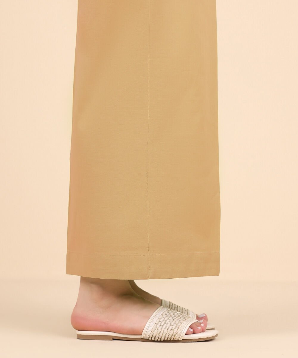 Unstitched Women's Beige Cotton Trousers