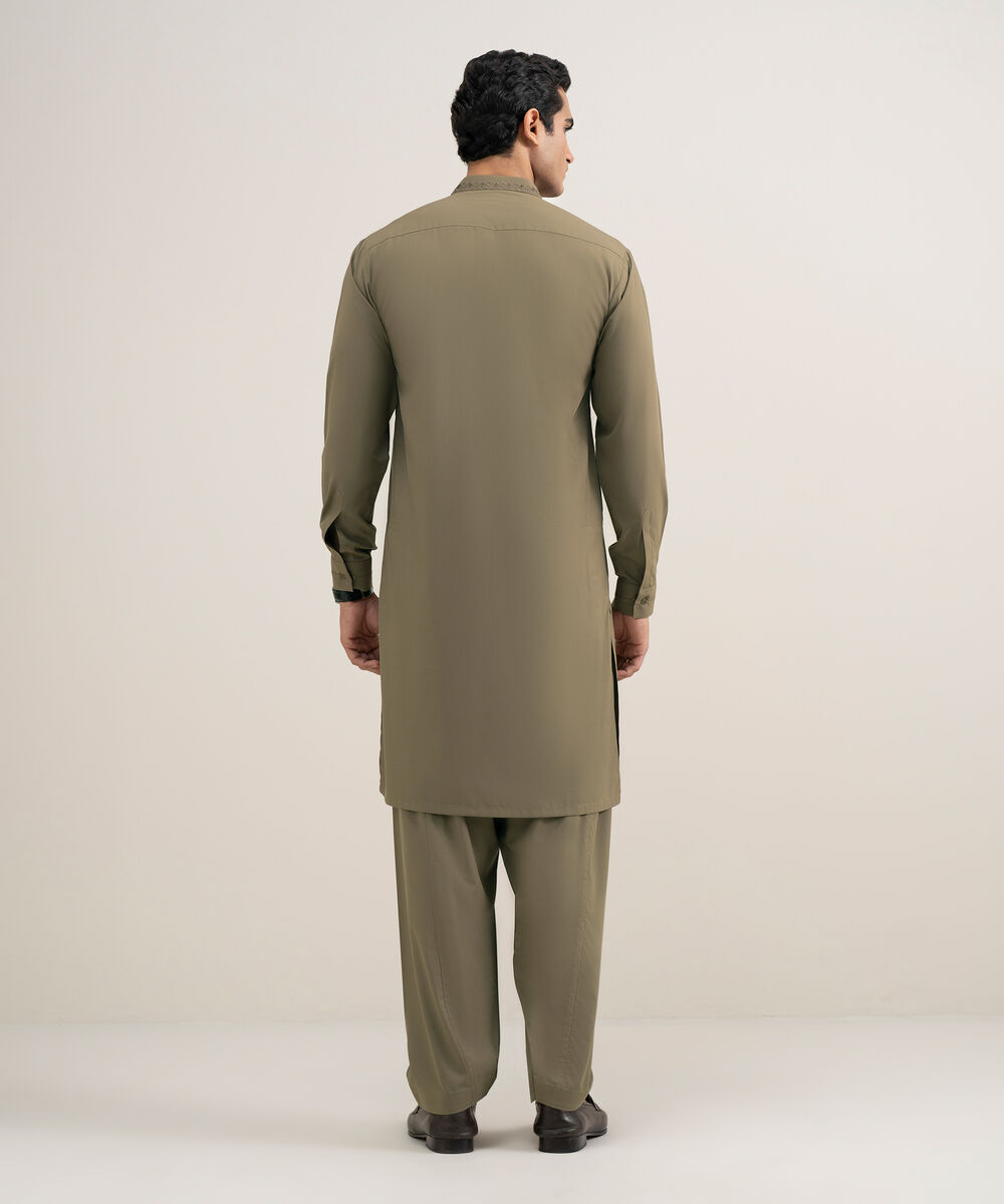 Men's Stitched Premium Wash & Wear Brown Suit
