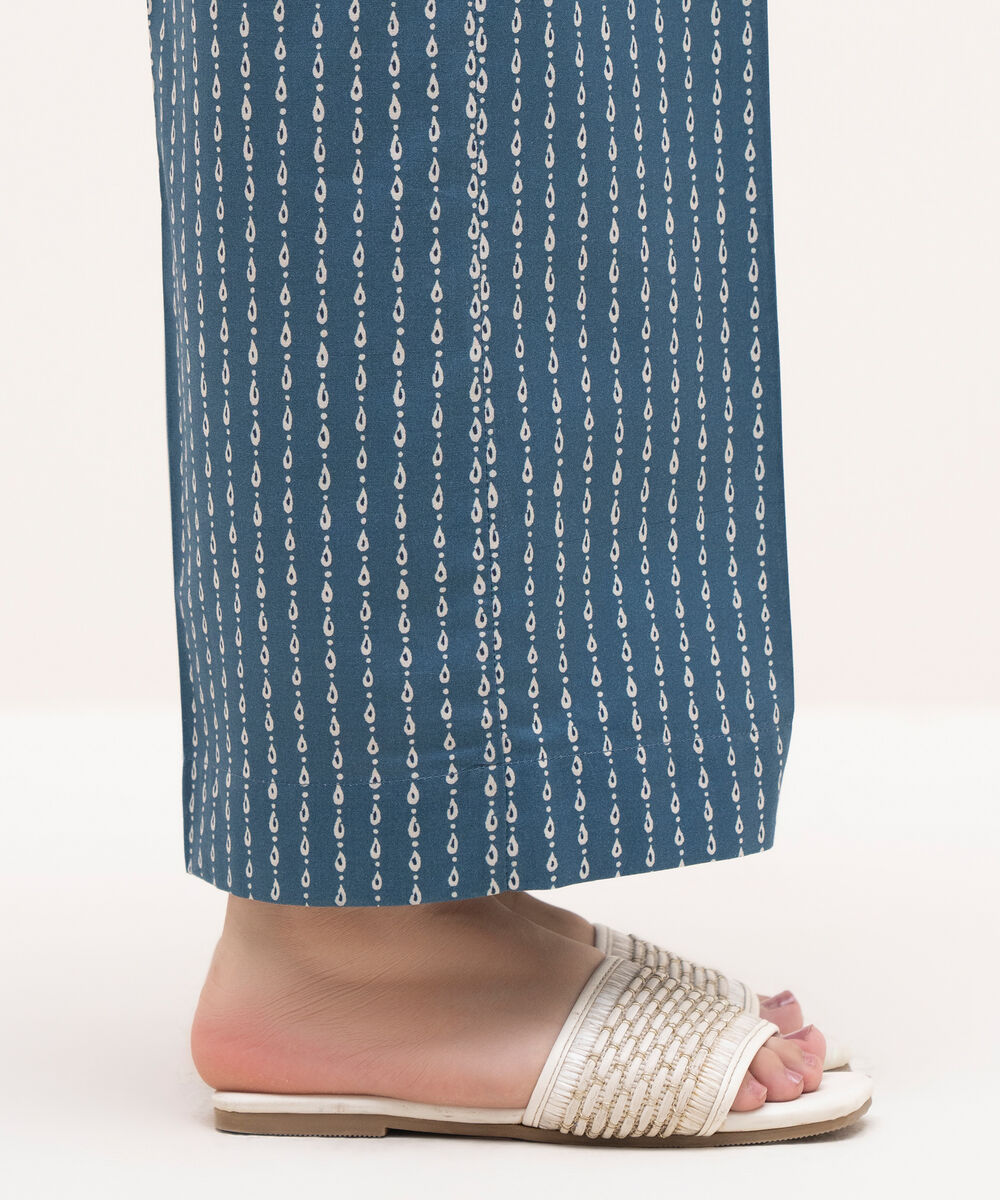 Women's RTW Cambric Blue Printed Culottes