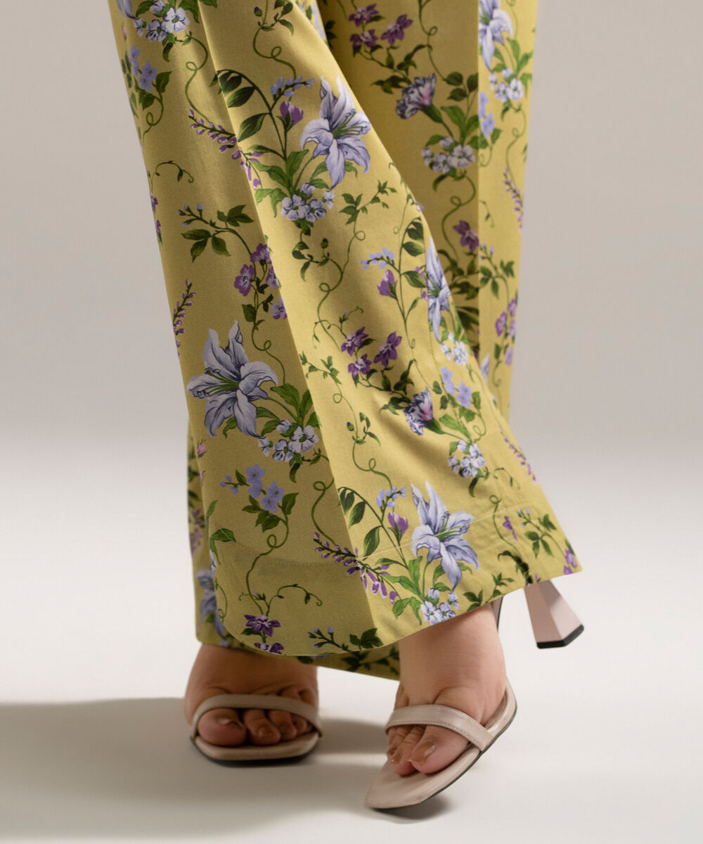 Women's RTW Cambric Printed Green Culottes