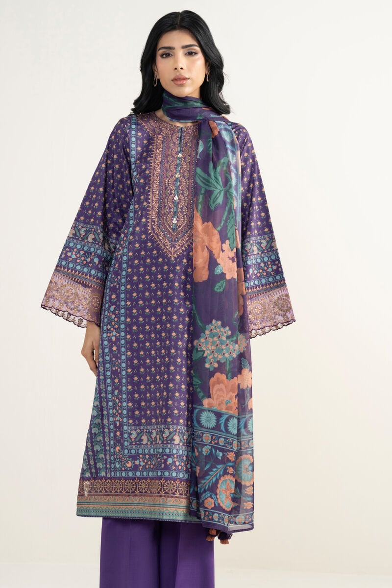 3 Piece - Embroidered Silk Suit
