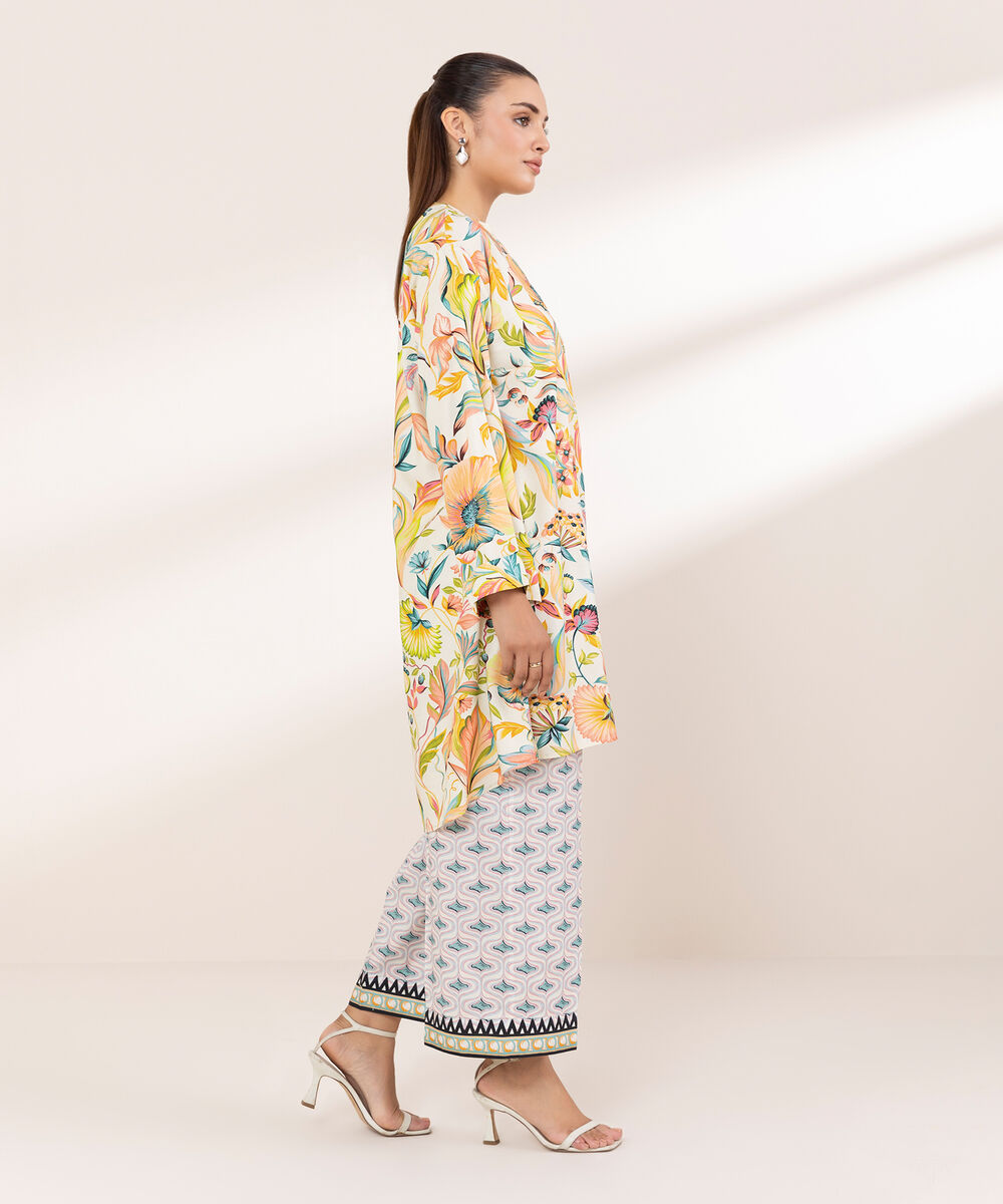 Women's RTW Arabic Lawn Multi Printed Boxy Shirt