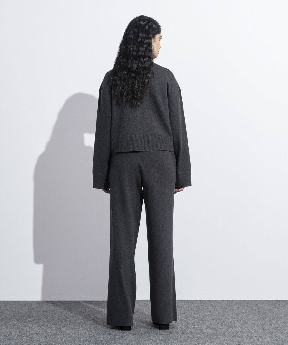 Women's Western Wear Grey  Cropped Knit Cardigan