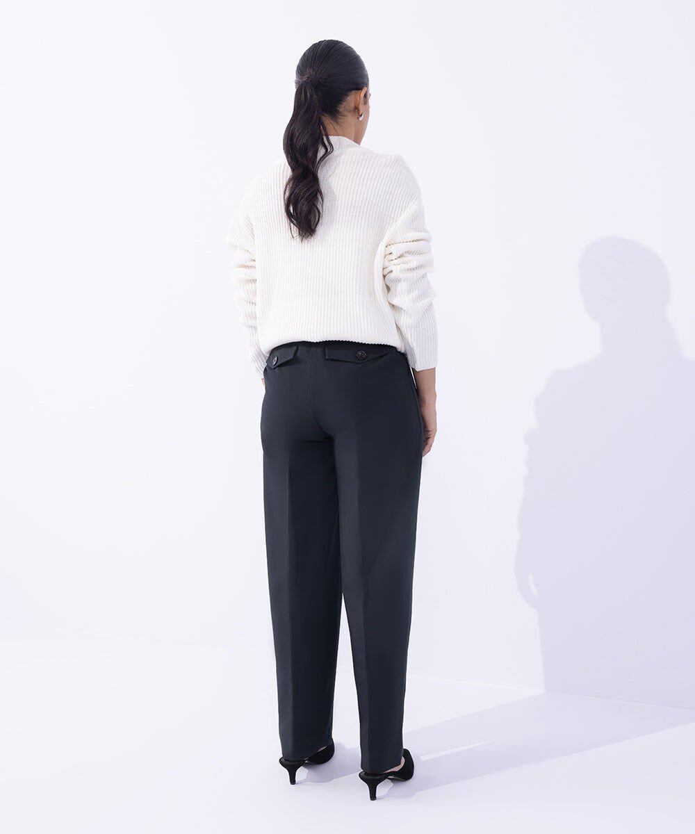 Woman - Blue Tailored Slouchy Trousers