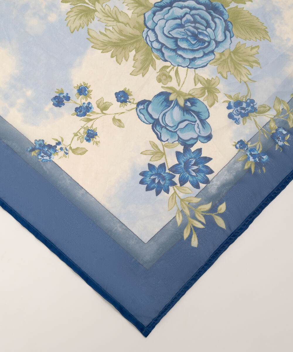 Blended Tissue Printed Cream White Dupatta