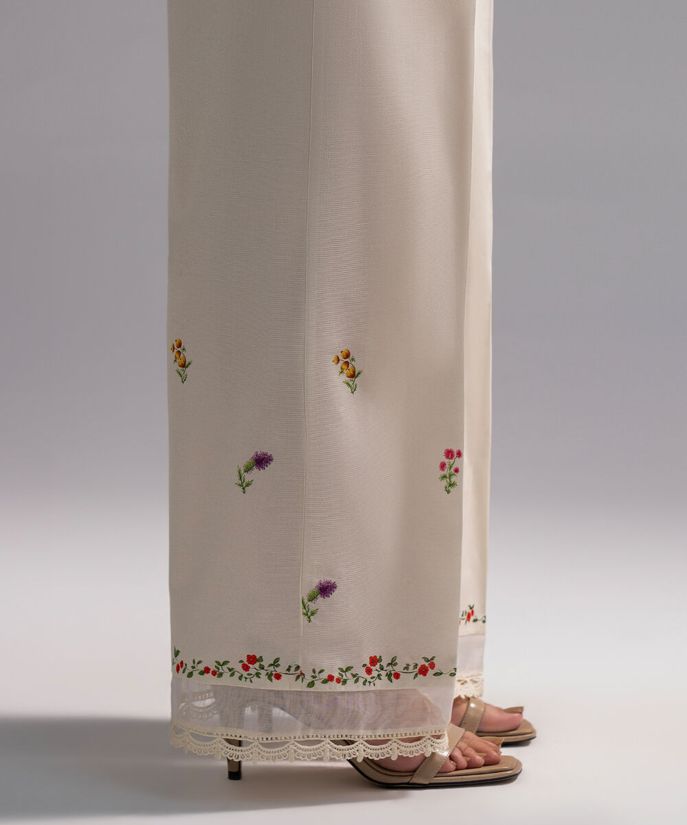 Women's RTW Cambric Printed White Culottes