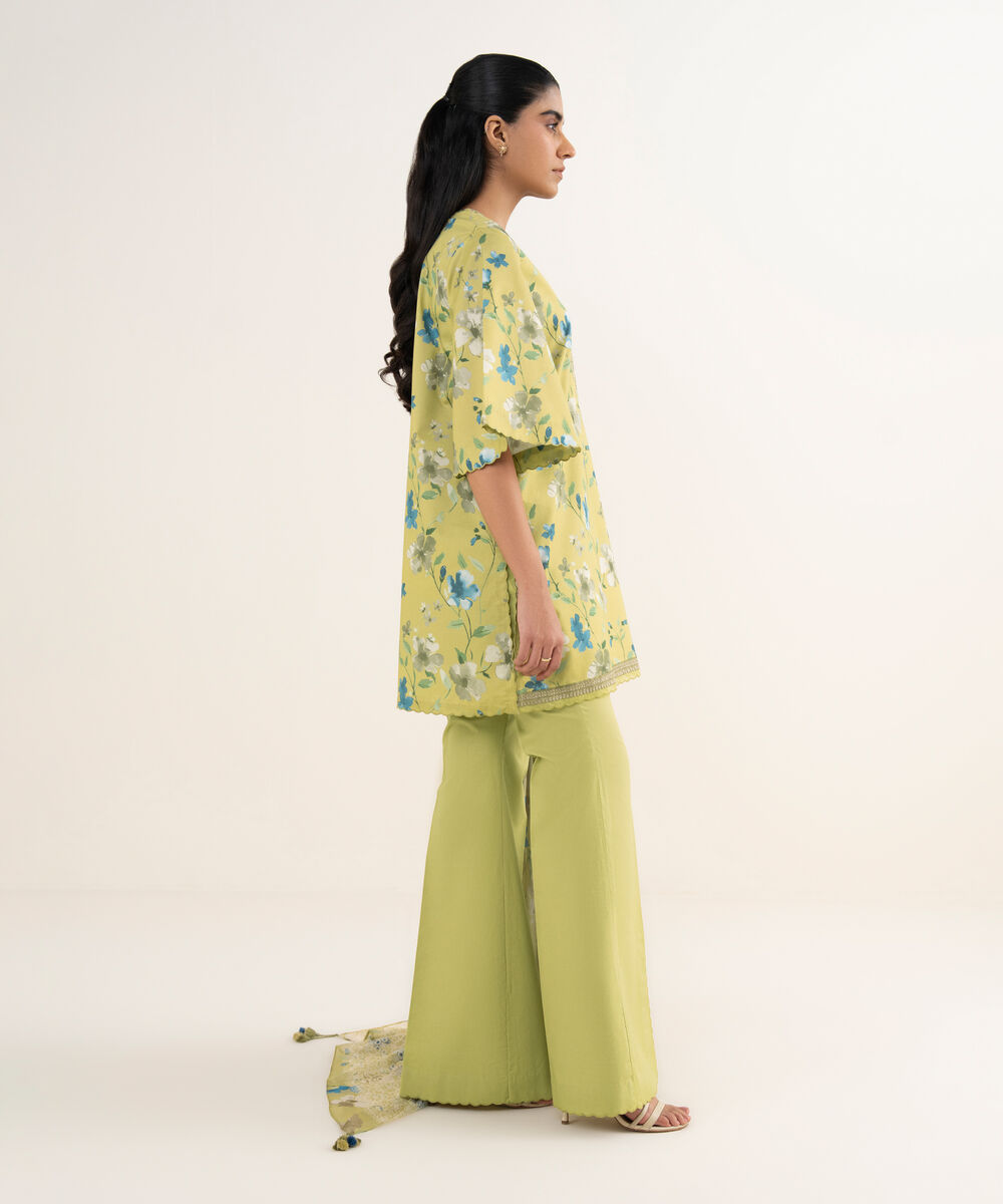 Women's Unstitched Lawn Embroidered Multi 3 Piece Suit