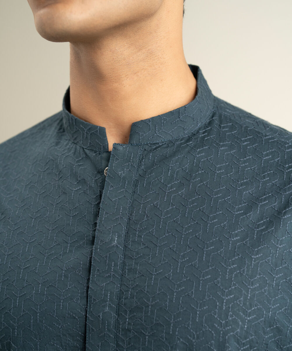 Men's teal 100% Cotton Kurta Trouser