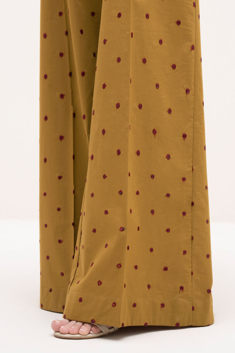 Embroidered Cambric Flared Pants