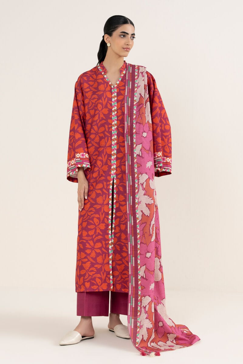 3 Piece - Printed Khaddar Suit