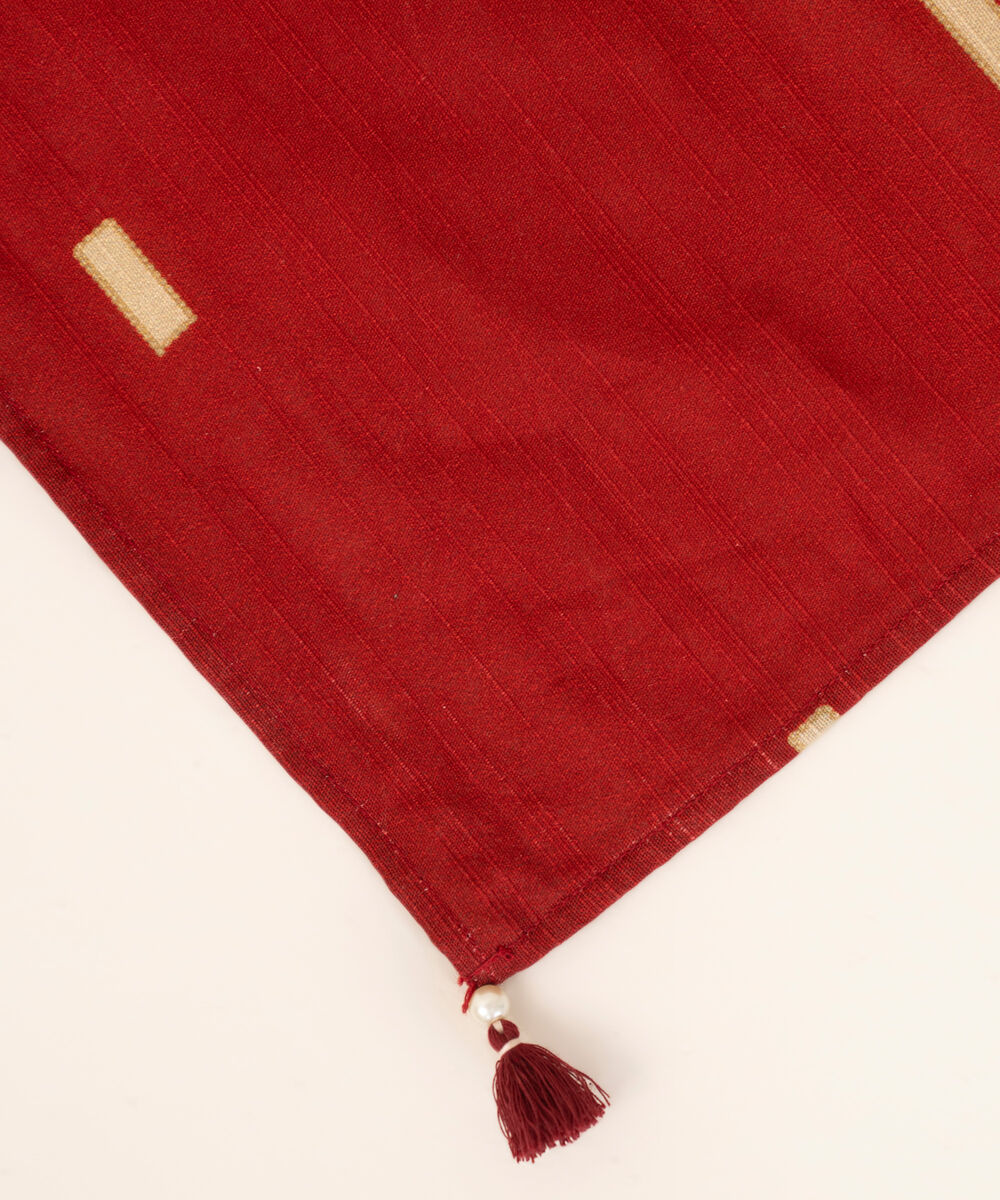 Light Khaddar Printed Red Dupatta