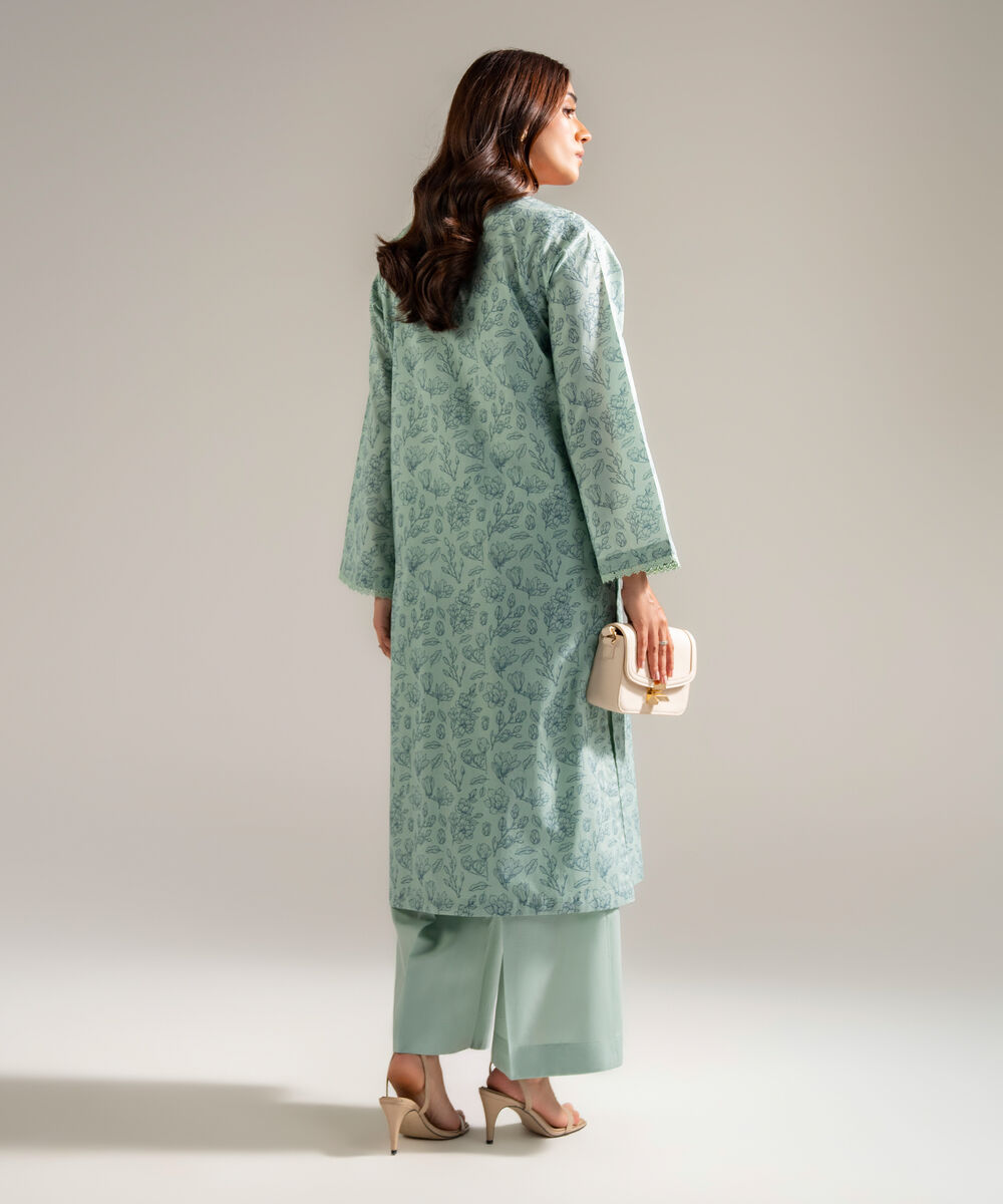 Women's RTW Cambric Embroidered Blue 2 Piece Suit