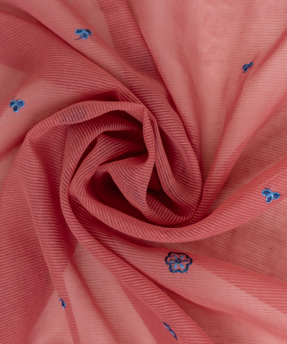 Blended Textured Karandi Pink Embroidered Dupatta