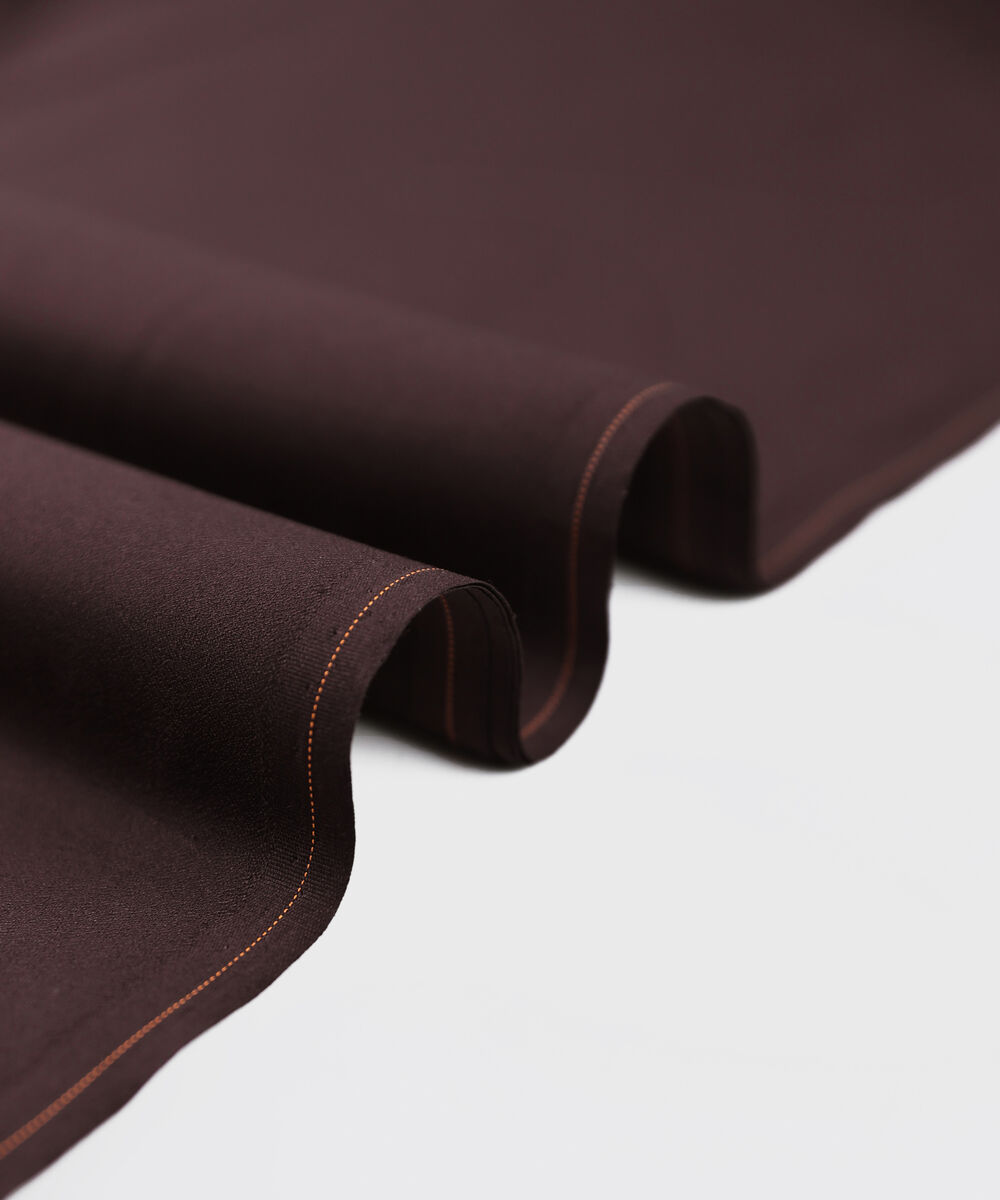 Men Unstitched Cotton Maroon Full Suit Fabric