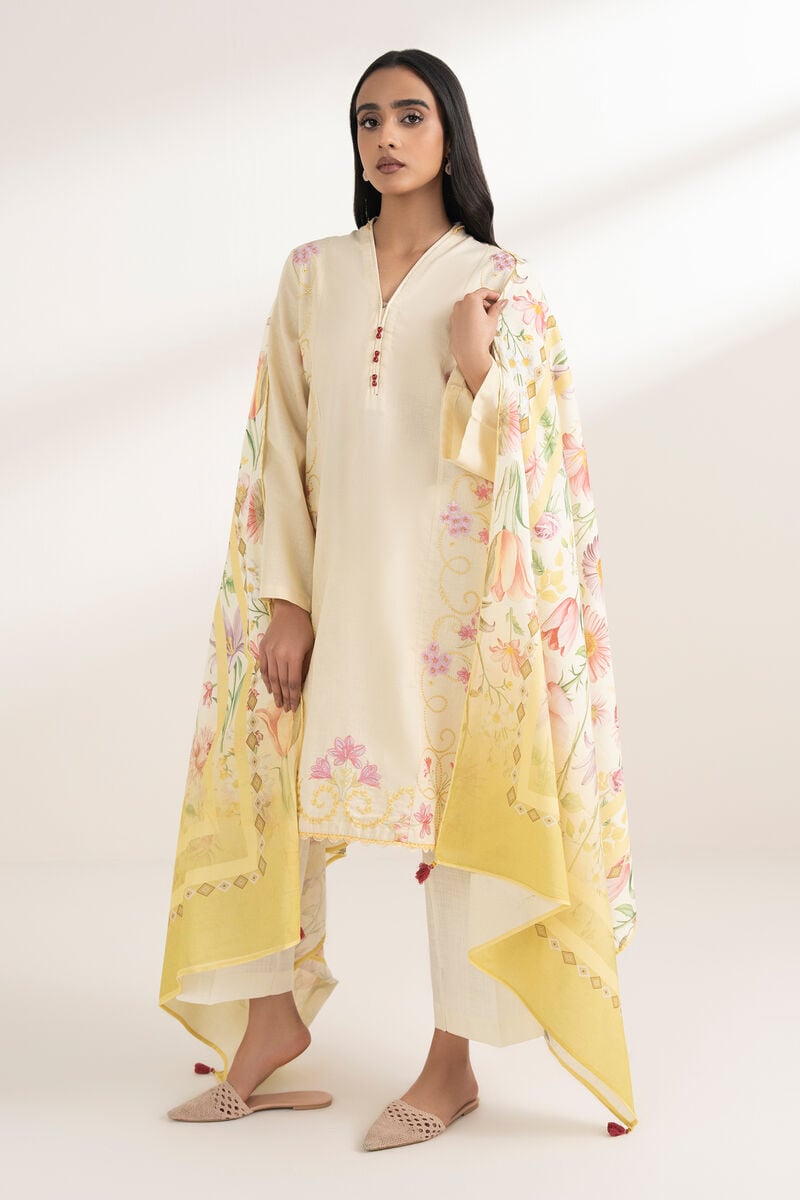 2 Piece - Embroidered Khaddar Suit