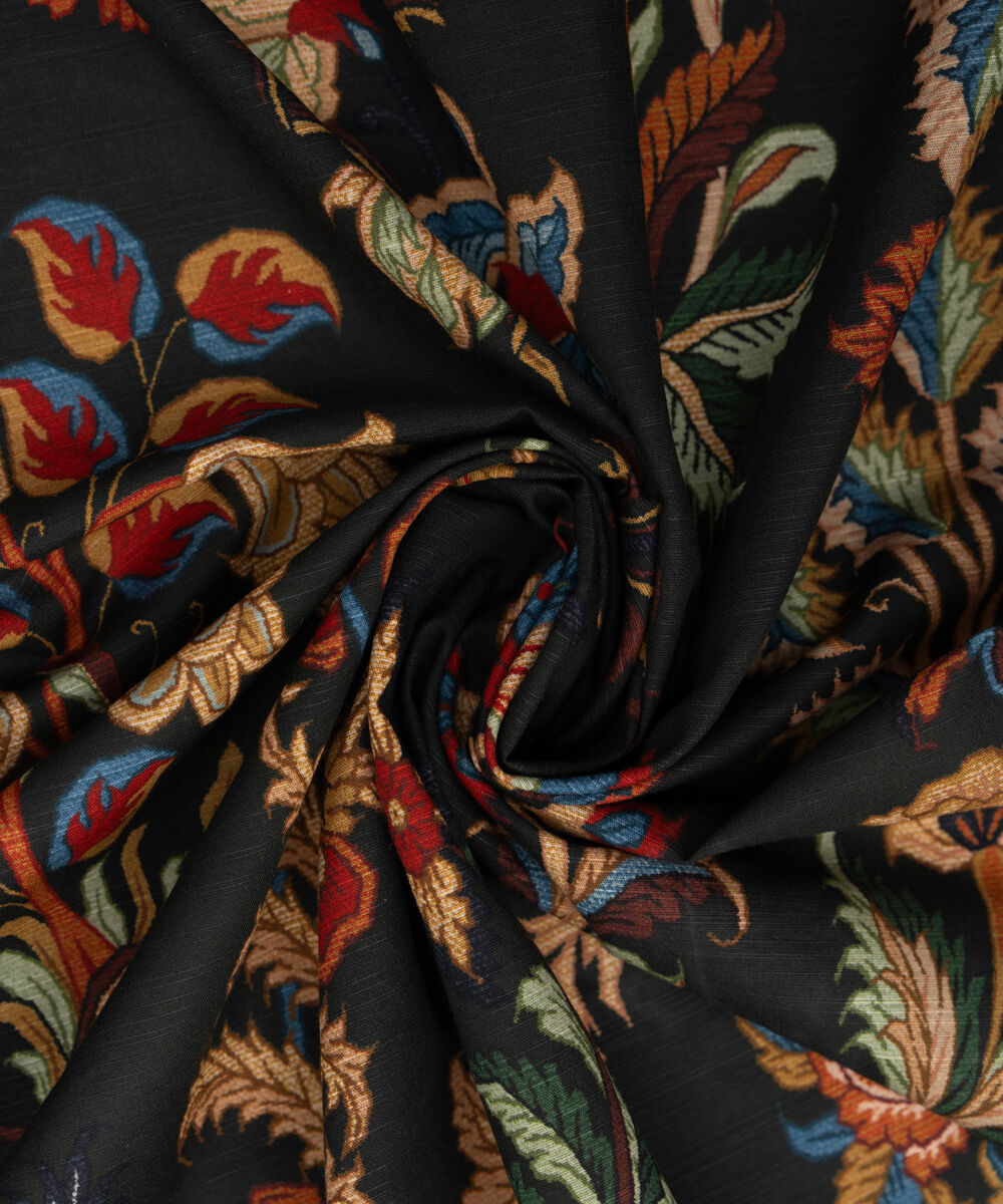 Printed Khaddar Black Dupatta