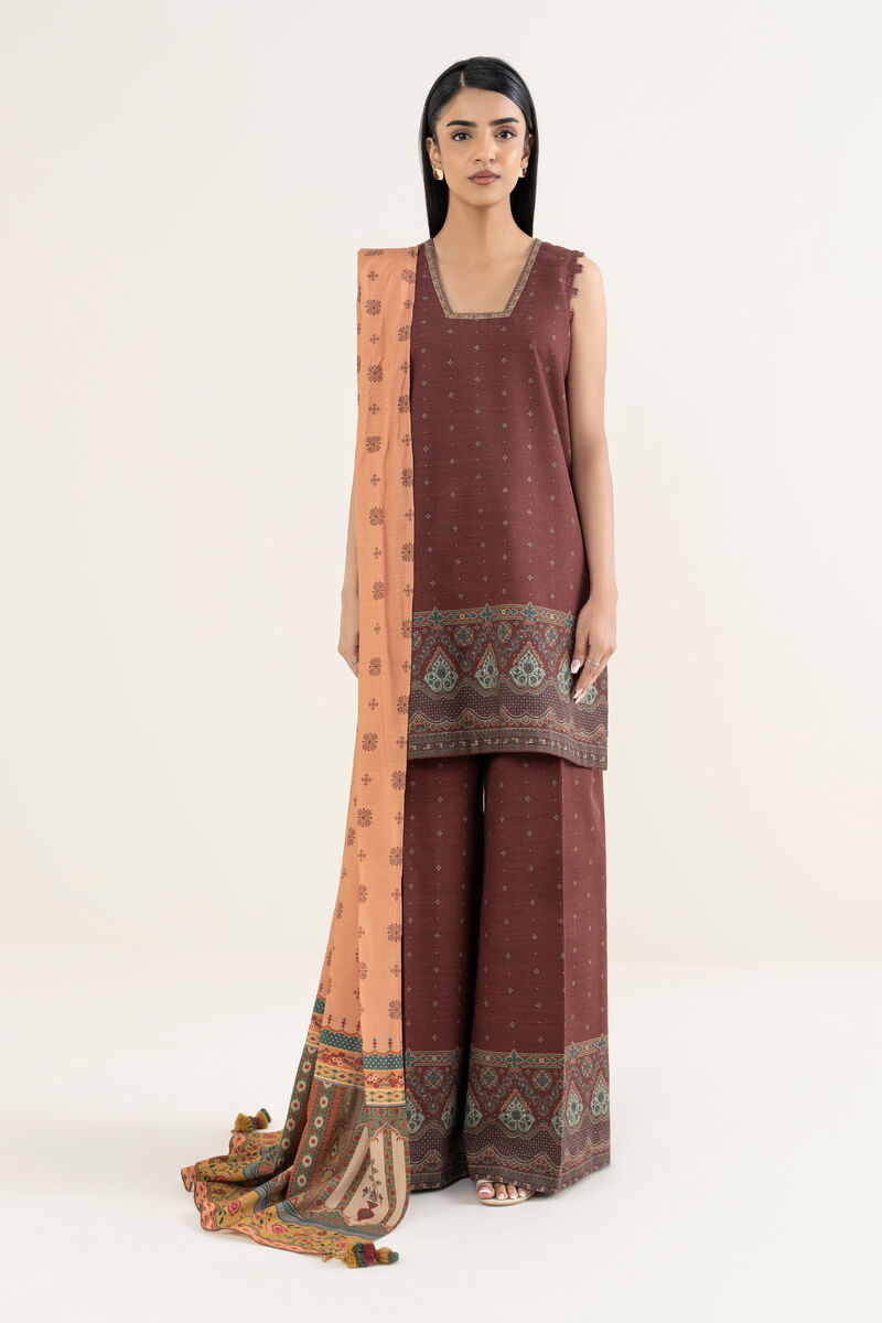 3 Piece - Printed Khaddar Suit