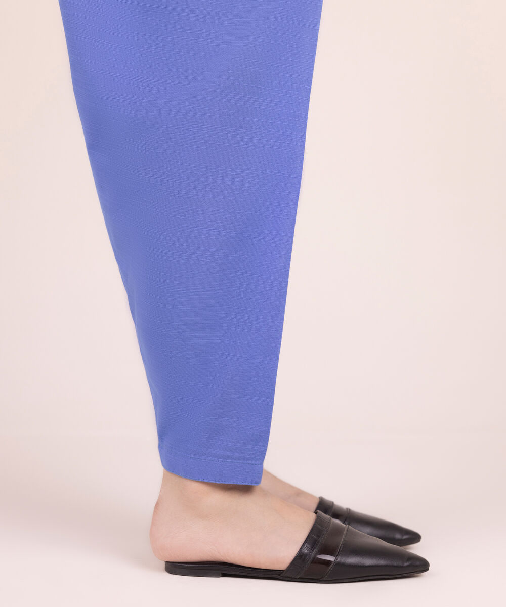 Women's RTW Khaddar Solid Purple Shalwar