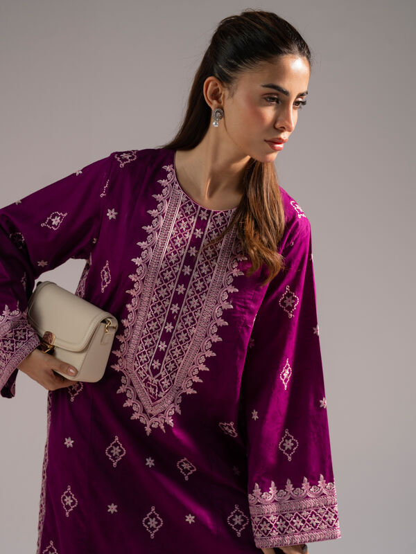 2 Piece - Embroidered Jacquard Suit