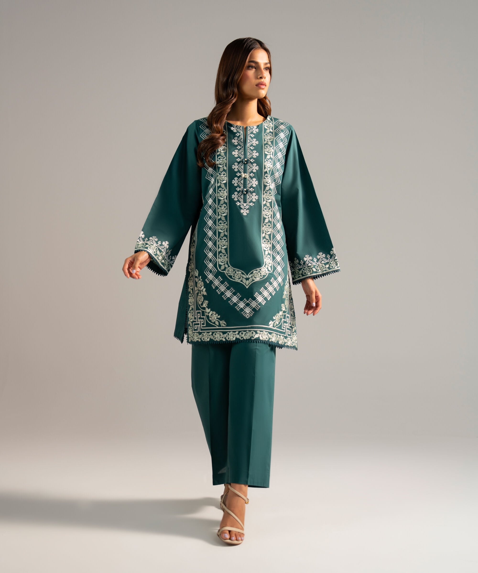 Sapphire - Embroidered Lawn Shirt