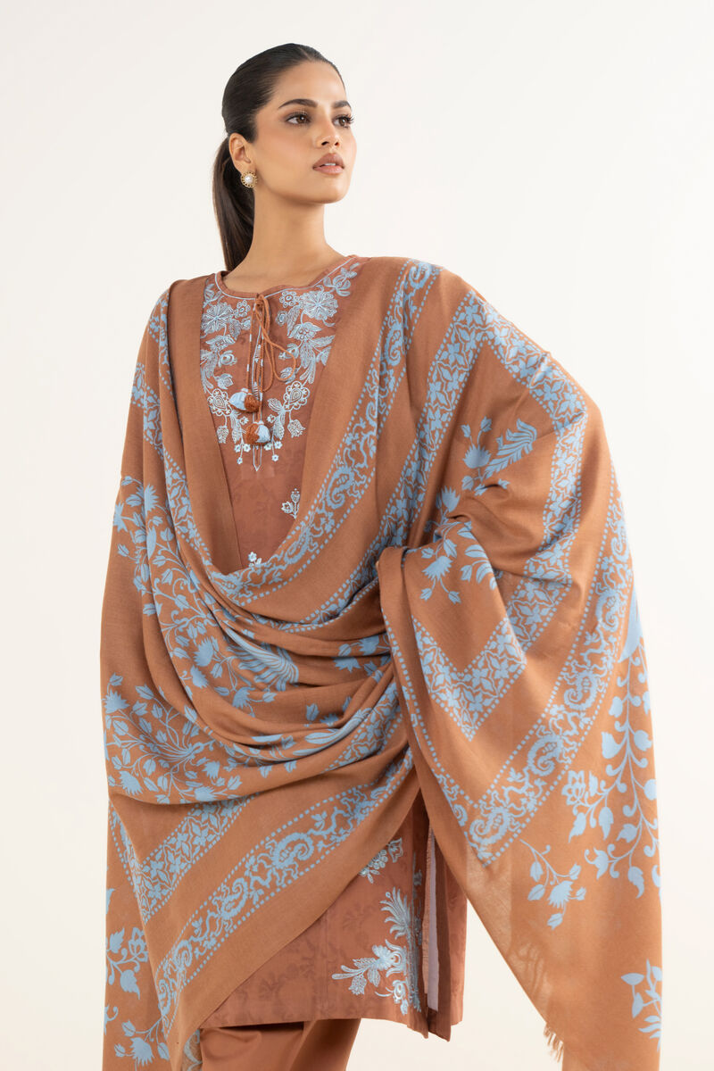 3 Piece - Embroidered Cotton Jacquard Suit