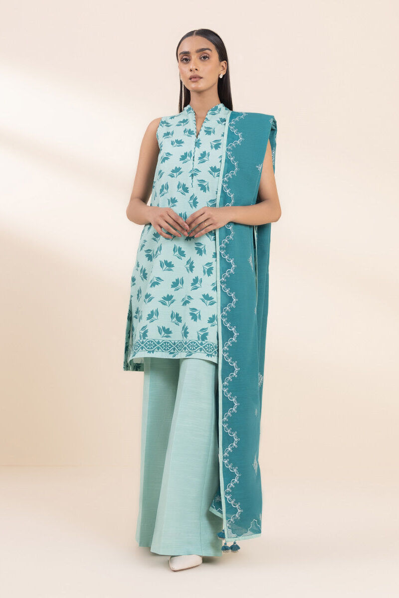 2 Piece - Embroidered Khaddar Suit