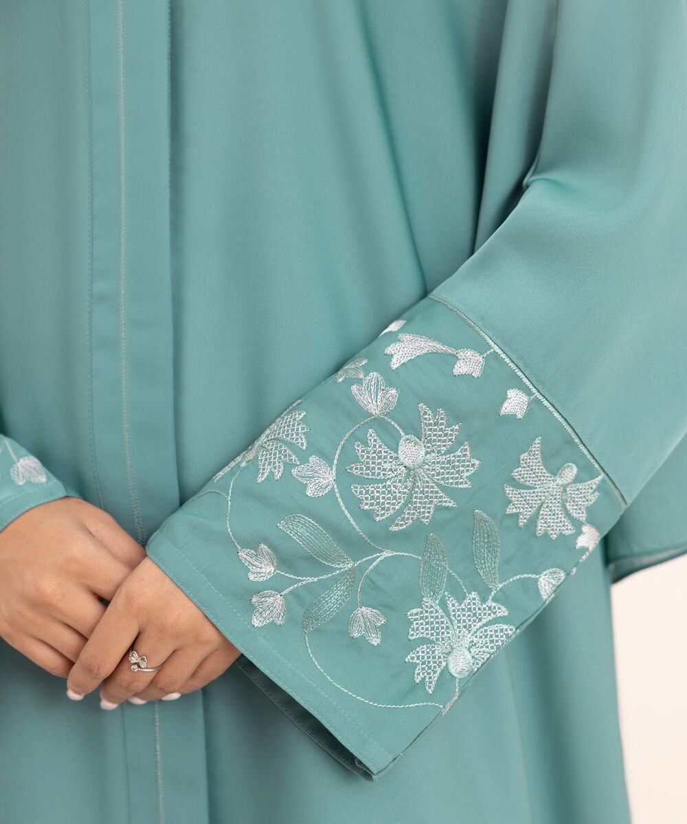 Women's Blue Nida Abaya Set
